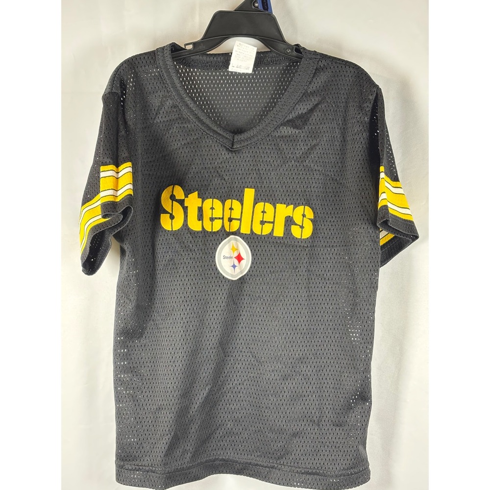 Franklin Pittsburgh Steelers Youth Jersey Small Black Mesh NFL Football‎ Shirt